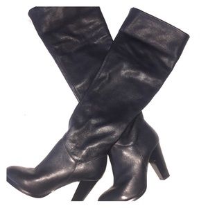 Leather Thigh High Boot Heels